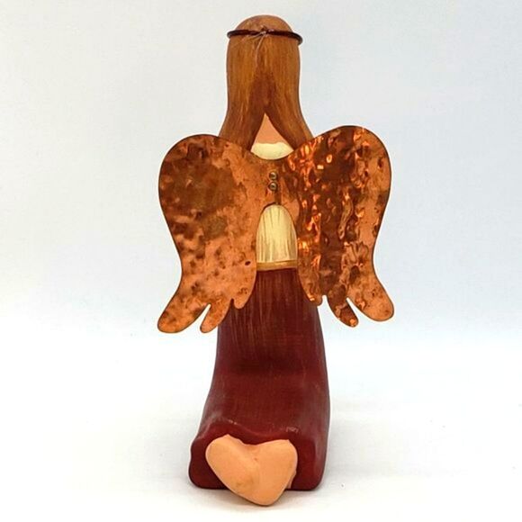 Gentle Souls Handcrafted 2006 The Blessing Copper Winged Angel Figurine - Picture 5 of 10